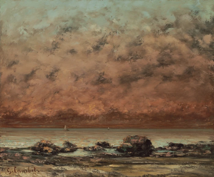 Gustave Courbet classic art oil painting water sea scenics nature 2k 4k