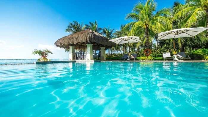nikon summertime asia palms swimming pool blue water cebu 2k 4k 5k