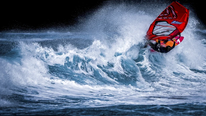 Person Riding on Surfboard action adventure beach crash danger 2k 4k 5k