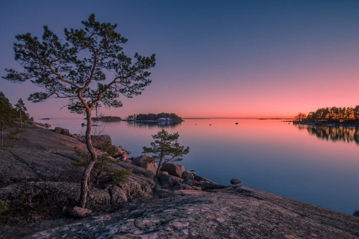 Photo of beach Quiet Evening nikon d nikkor sunset 2k 4k 5k