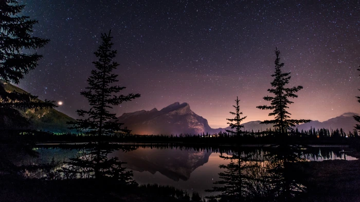 trees mountains and body of water wallpaper North America 2k 4k 5k