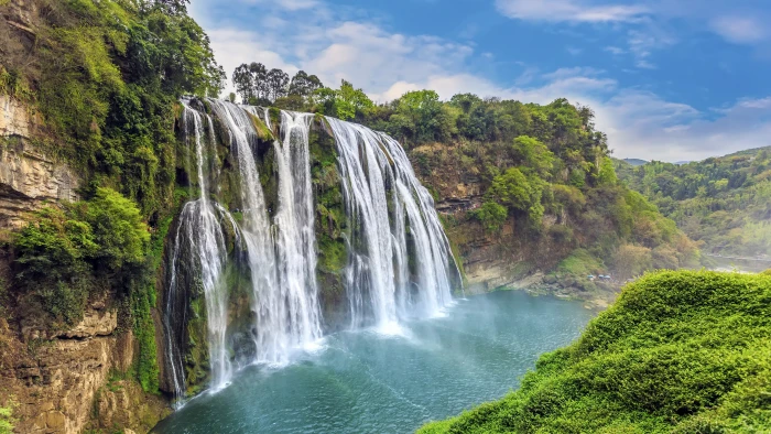 waterfall huangguoshu nature body of water zhenning 2k 4k