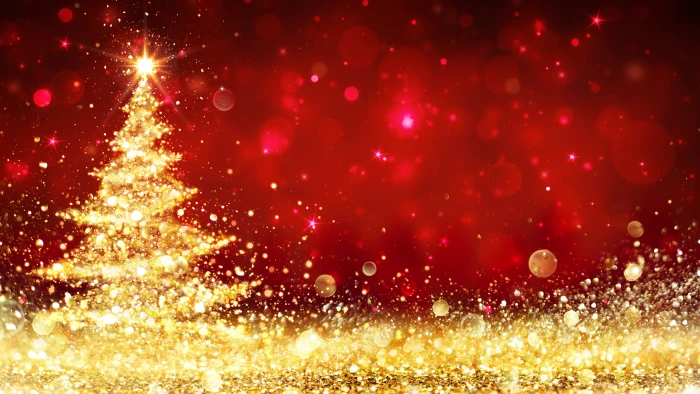 christmas tree event decor xmas gold glow glitter glittering 2k 4k 5k 8k