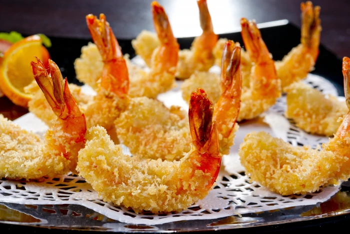 fried shrimps on white surface korean cuisine food appetizer 2k 4k 5k