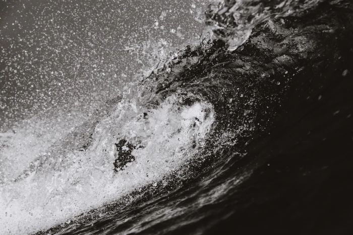 Grayscale Photo of Sea Waves beach black and white ocean splash 2k 4k 5k