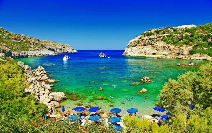 Rhodes Dodecanese Islands In Grecia Turquoise Beaches South Aegean Hd Wallpapers For Desktop Mobile Phones And Laptop 2k 4k 5k