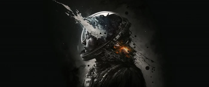 Astronaut wide screen dual monitor 2k 4k 5k