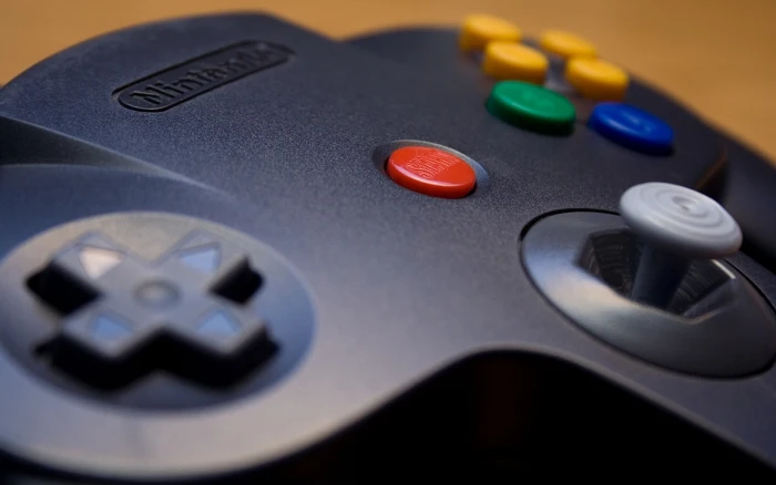 black gaming controller Nintendo 64 video games controllers 2k
