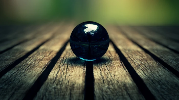 black glass ball simple background elements marble dark blue 2k