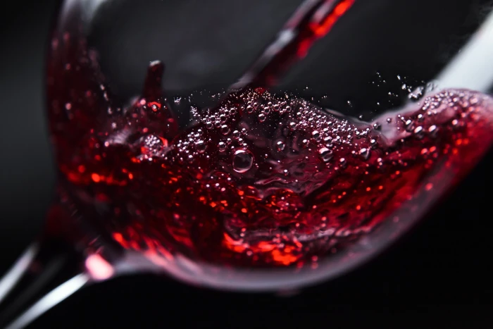 clear crystal wine glass drinking macro red close up 2k