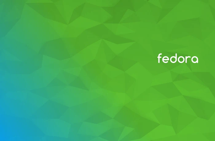 green background with fedora text overlay Linux GNU operating system 2k
