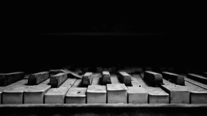 piano keys grayscale photography of monochrome dust 53 2k
