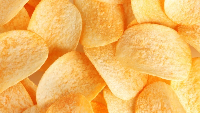 potato chips snack food yellow close up backgrounds gourmet 2k