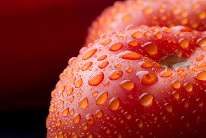 red apple water drops food macro tomatoes vegetables closeup 2k 4k 5k 8k