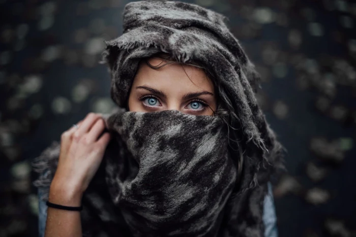 blue eyes depth of field model face portrait women outdoors 2k