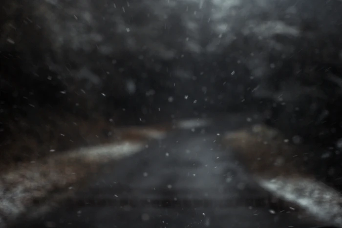 bokeh blur background snow ice road dark photography 2k 4k 5k