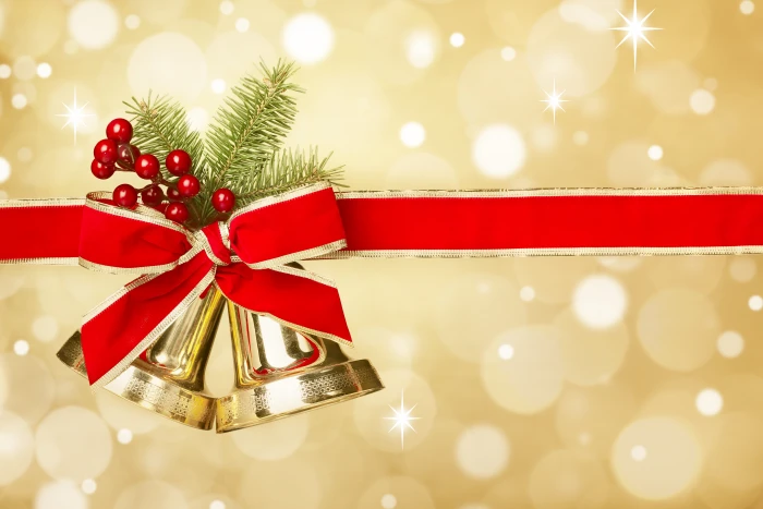 gold bell illustration decoration glare New Year Christmas 2k 4k 5k