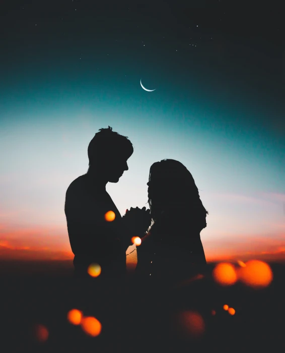 dawn man couple love affection afterglow backlit blur 10 2k