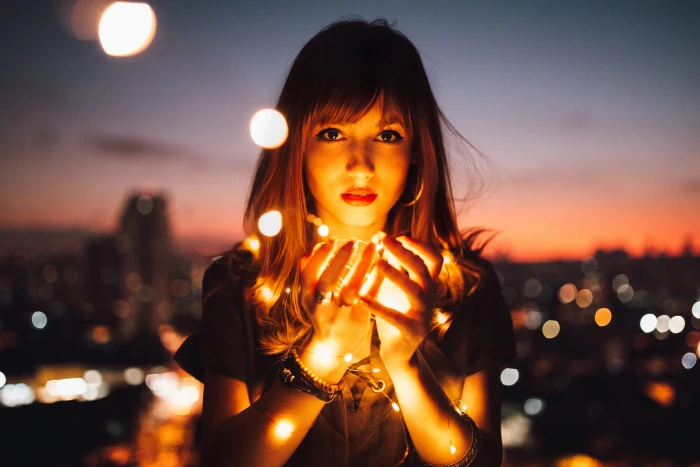 dawn sky hands woman adolescence attractive beautiful blur 2k 4k 5k