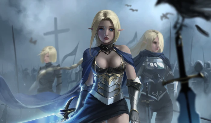 elves women fantasy girl blonde long hair pointy ears 2k 4k 5k