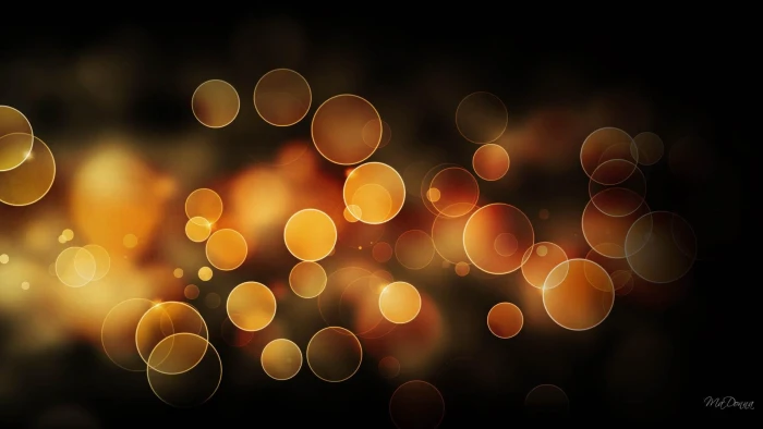 Fire Bokeh orange lights wallpaper yellow black flame gold 2k