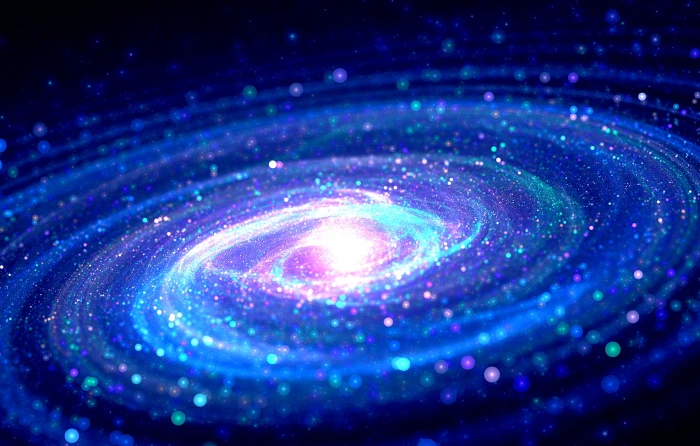 galaxy illustration milky way fractal digital art bokeh 2k