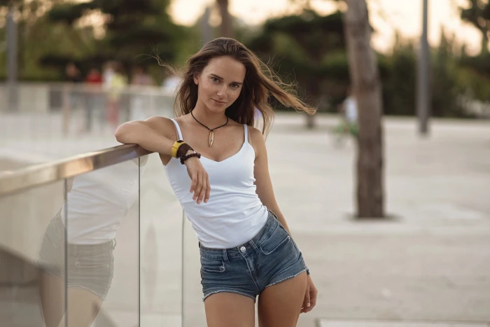 Galyaev Evgeniy women portrait outdoors model bare shoulders 2k
