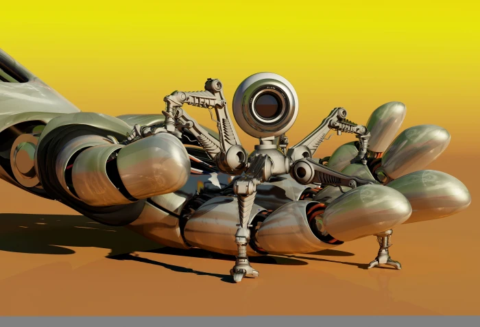 gray robot toy macro mechanism hand camera blur Android 2k 4k 5k