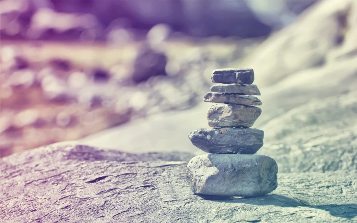 gray stacking stones rock depth of field bokeh nature macro 2k