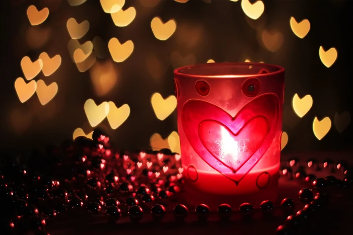 Lights Love hearts Bokeh 2k