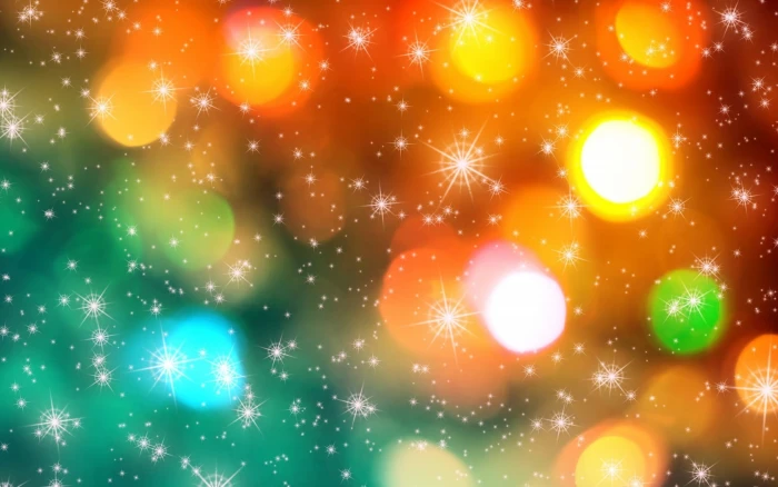 orange and green light abstract wallpaper stars lights bokeh 2k