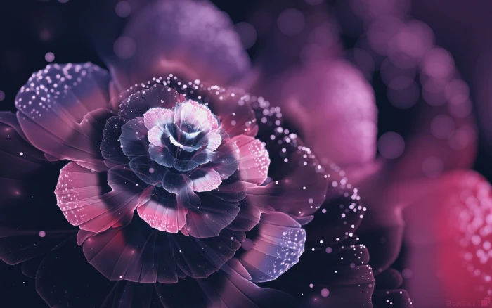 purple petal flower illustration brown and red flowers closeup photography 2k