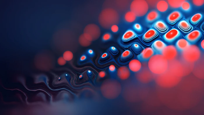 red and blue wallpaper fractal abstract digital art bokeh 2k