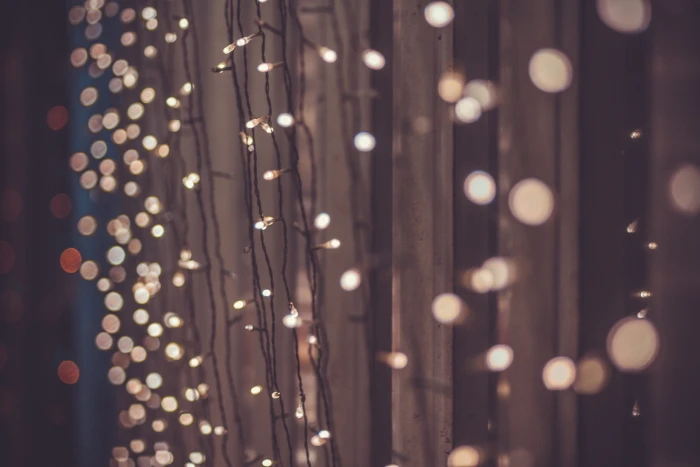 selective focus photography LED strip lights christmas bokeh 2k 4k 5k