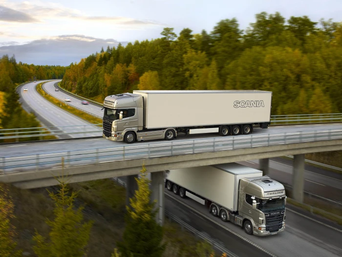 Trucks Scania Trees Bokeh Road 2k
