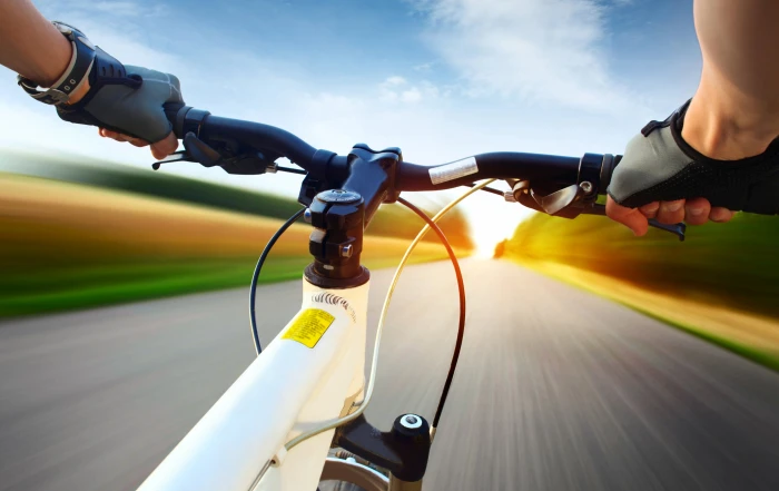 white and black bike road sport view speed goal blur face 2k 4k 5k