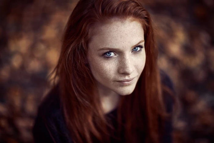 women s black top brown haired woman in shirt redhead 2k