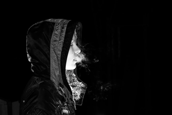 dark smoke side darkness mystical gloomy night one person 2k