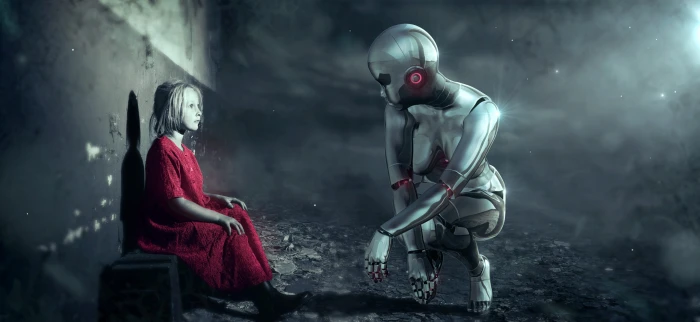 fantasy android girl science fiction encounter peaceful 2k 4k 5k
