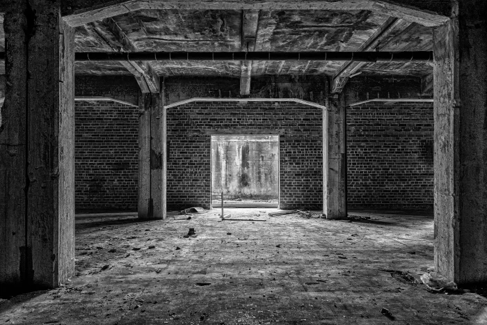 gray scale of concrete brick house lost places keller space 2k 4k 5k
