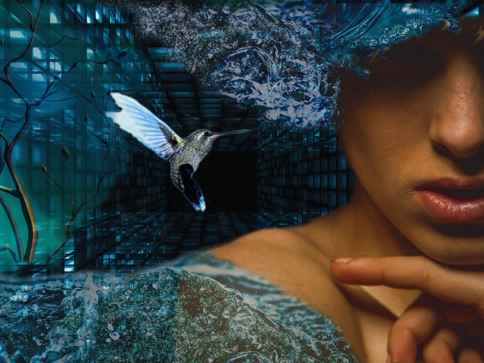 humming bird beside woman s ear dreams crystal beauty girl 2k 4k 5k