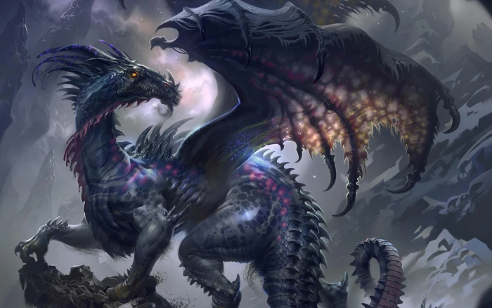 Mystical Dragon wings repitle and abstract 2k