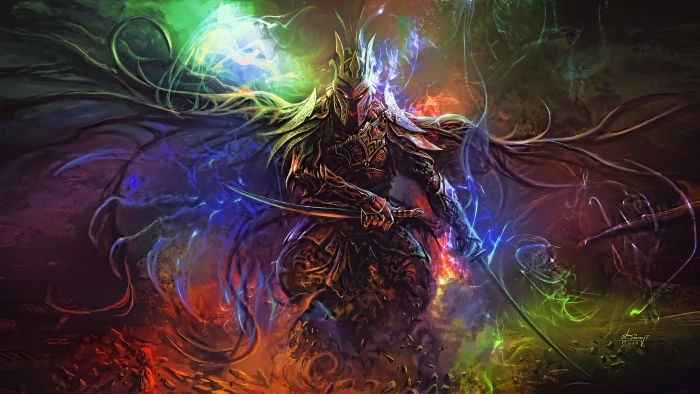 mystical warrior wallpaper fantasy art fan artwork digital 1 2k 4k