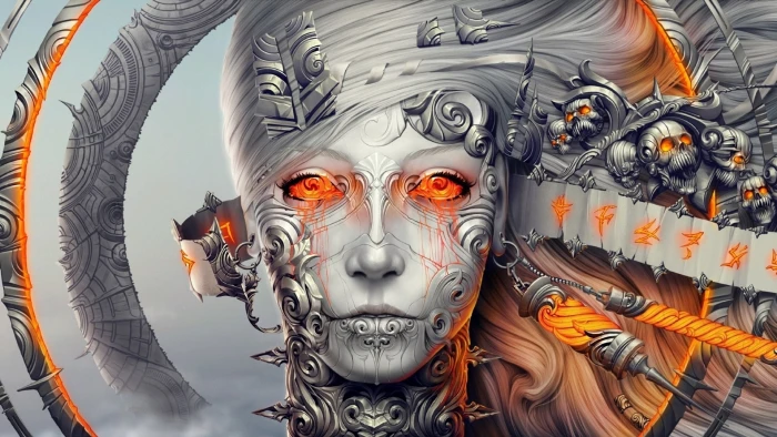 scifi alien supernatural gnome digital art woman face 76 2k