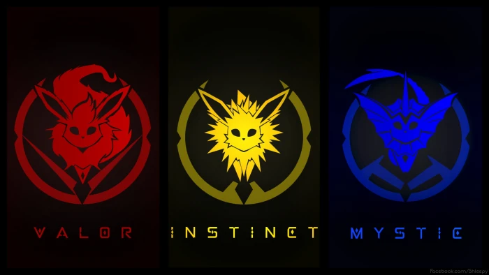 team valor instinct mystic pokemon go artist 2k