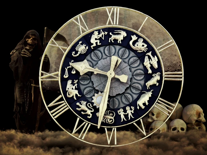 wall clock reads at 9 37 Fate Life Time Death transience 2k