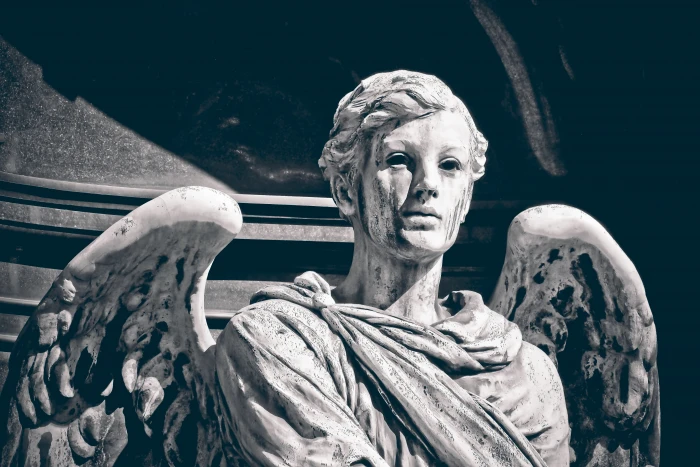 white angel statue cemetery grave tombstone figure tomb 2k 4k 5k