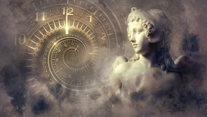woman statue fantasy clock light spiral angel mystical 20 2k 4k 5k
