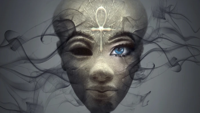 woman s face illustration fantasy portrait egypt ankh deity 2k 4k 5k
