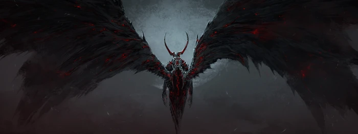 dark demon drawing dual fantasy multi wings widescreen dualmonitor dualscreen 2k